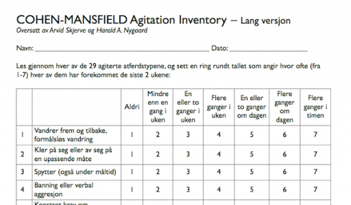 Skalaer og tester - Nasjonalt senter for aldring og helse