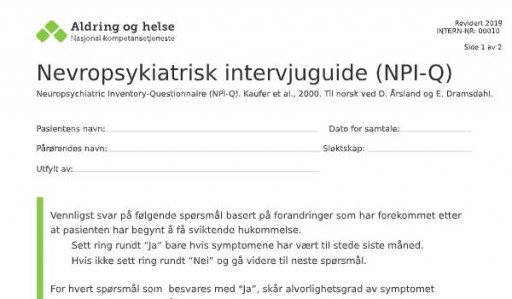 Skalaer og tester - Nasjonalt senter for aldring og helse