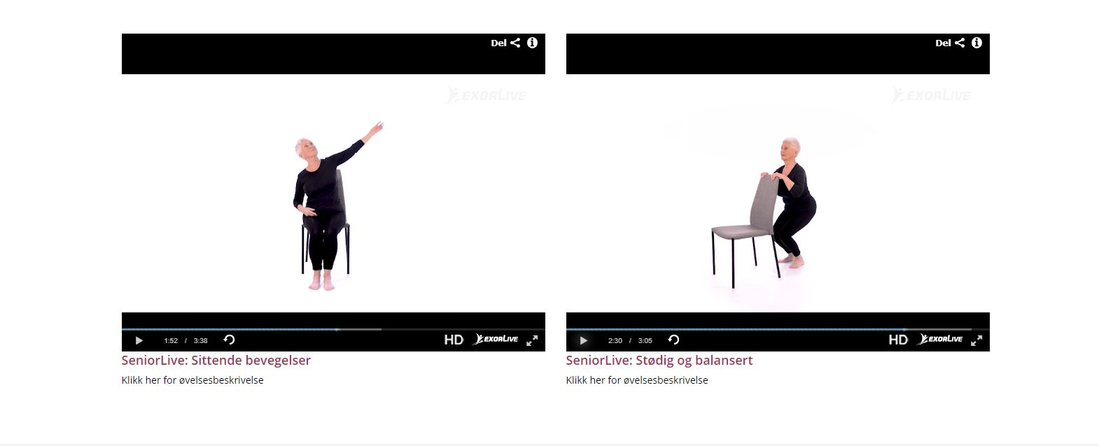 Bilder av trimvideo for eldre