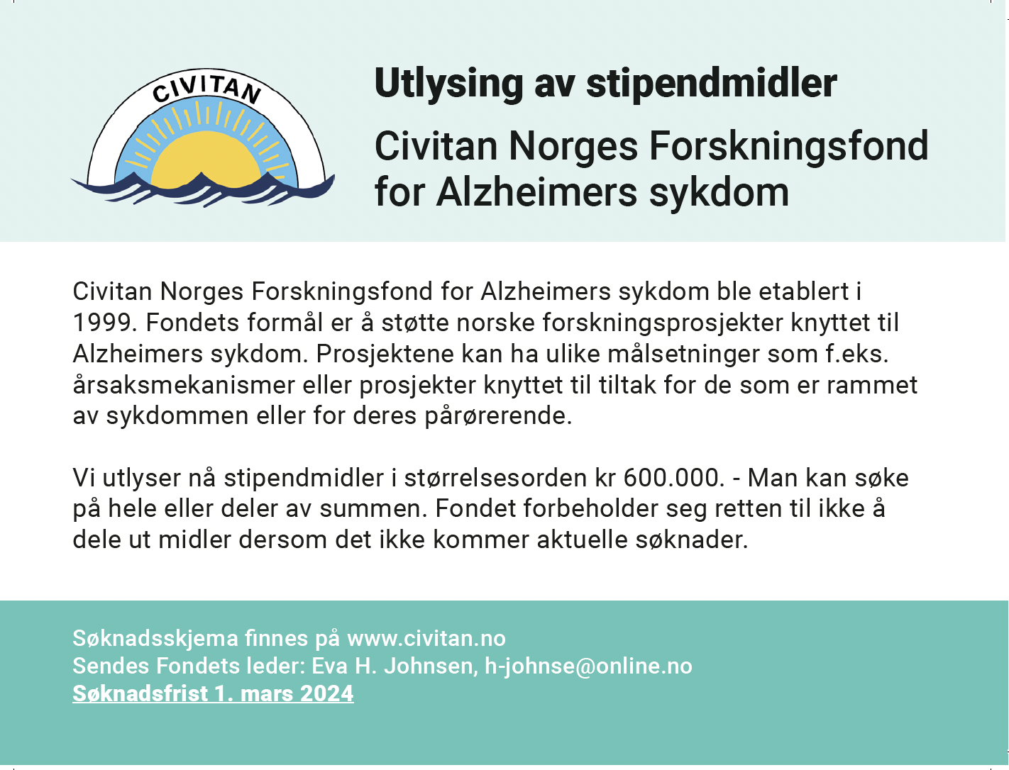 Informasjon om Civitans forskningsstipend. Grafikk