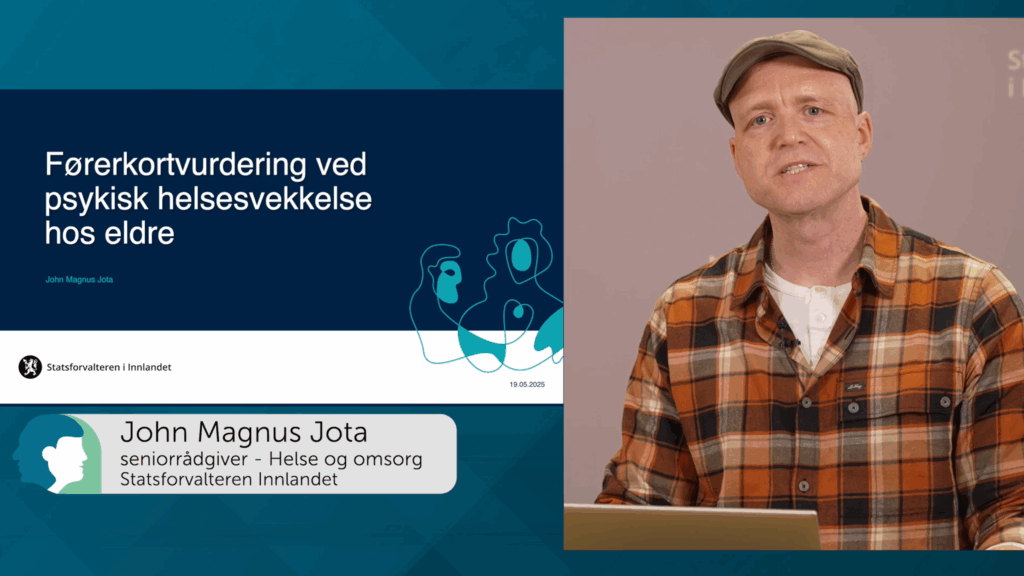 John Magnus Jota holder foredrag om Førerkortvurdering ved psykisk helsesvekkelse i denne månedens Om aldring.