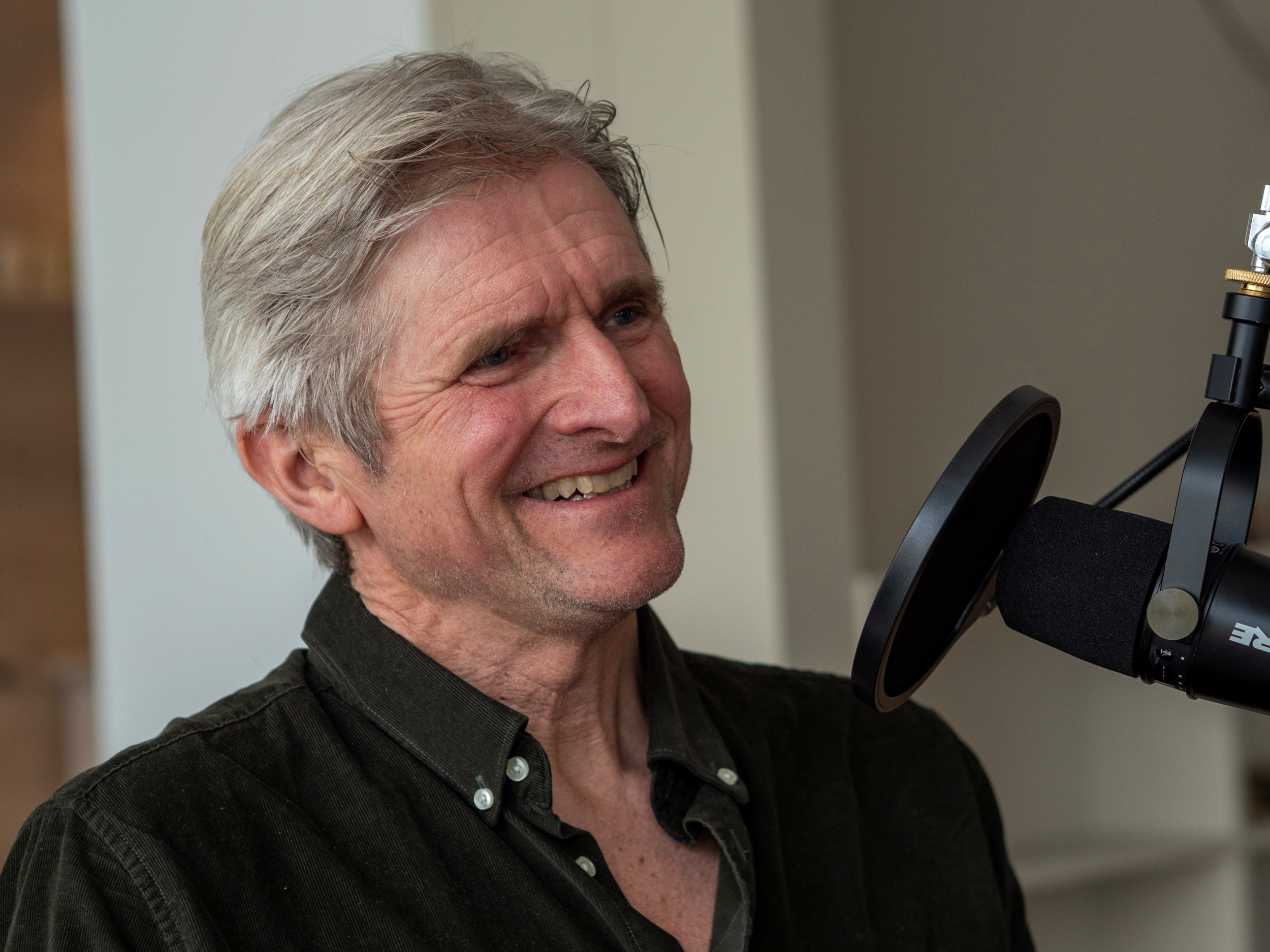 Geir Selbæk under podcast innspilling